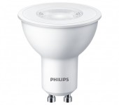 SET 6 becuri LED Philips, soclu GU10, putere 4.7W, forma plat, lumina alb calda, alimentare 220 - 240 V