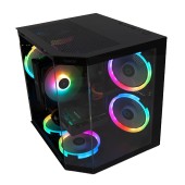 Sistem Desktop PC Gaming Spacer Gladiator R5, AMD Ryzen 5 5500, 16GB DDR4, 512GB SSD, Intel ARC B570 10GB, No Os, Negru