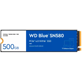 SSD WD Blue SN580 500GB M.2 2280 PCIe Gen4 x4 NVMe TLC, Read/Write: 4000/3600 MBps, IOPS 450K/750K, TBW: 300
