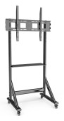 Stand TV mobil pe roti, raft pentru dispozitive multimedia, 55 - 100 inch, reglabil, negru, Techly