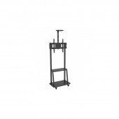 Stand TV mobil pe roti, raft suplimentar echipamente, 32-70 inch, TECHLY, negru