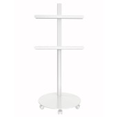 Stand TV mobil pe roti, reglabil, 32-70 inch, baza rotunda, capacitate sustinere 45KG, Alb, Techly