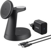 Statie incarcare wireless 3in1 Anker, MagSafe, telefon, ceas, casti, 1 x USB-C incarcare, negru,  - 0194644206765