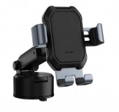 SUPORT AUTO Baseus Simplism pt. SmartPhone, fixare parbriz sau bord prin ventuza, metalic, negru  - 6953156226326