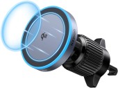 SUPORT AUTO si INCARCATOR wireless Ugreen, W708 magnetic, incarcare maxim 15W, prindere grilaj ventilatie, negru - 6941876239702
