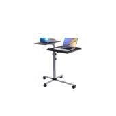 Suport pentru videoproiector cu 2 rafturi reglabile, mobil pe roti, TECHLY, negru, ICA-TB TPM-2