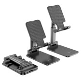 SUPORT Telefon Borofone BH42, pliabil 65*110*28mm; extins 65*110*165mm, metalic, negru