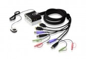 SWITCH KVM ATEN control 2 PC la 1 KVM, conector tip USB x 2 | HDMI | 3.5 mm Jack x 2
