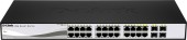 SWITCH PoE D-LINK Smart 24 porturi Gigabit +  4 porturi combo SFP, IEEE 802.3af/at, carcasa metalica, rackabil