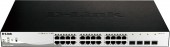 SWITCH PoE D-LINK Smart 24 porturi Gigabit + 4 porturi Combo SFP, IEEE 802.3af/at, carcasa metalica, rackabil