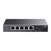 SWITCH PoE TP-LINK, 5 porturi Gigabit, IEEE 802.3at/af, buget PoE 66W maxim, carcasa metalica