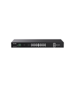 SWITCH TENDA unmanaged, 16 porturi POE RJ-45 gigabit, 2 porturi uplink gigabit RJ-45 si 2 porturi SFP IEEE 802.3af/at, max PoE 150W, metalic