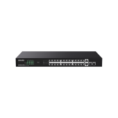 SWITCH TENDA unmanaged, 24 porturi POE+ RJ-45 gigabit, 2 porturi uplink gigabit RJ-45 si 2 porturi SFP IEEE 802.3af/at, max PoE 250W, metalic