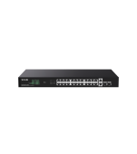SWITCH TENDA unmanaged, 24 porturi POE+ RJ-45 gigabit, 2 porturi uplink gigabit RJ-45 si 2 porturi SFP IEEE 802.3af/at, max PoE 410W, metalic