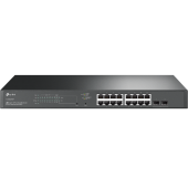 SWITCH TP-LINK 18 porturi JetStream Gigabit Smart Switch with 16-Port PoE+, carcasa metal