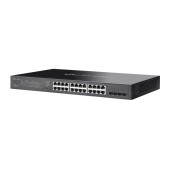 Switch TP-Link cu management, Omada 28-Port Gigabit Smart Switch cu 16 × Gigabit 802.3af/at PoE+, 8 × Gigabit RJ45 ports si 4 × Gigabit SFP, buget POE 150W, metalic