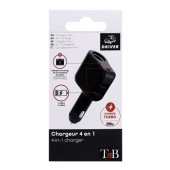 TNB 4 in 1 cigarette lighter charger - black