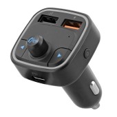 TNB Bluetooth FM transmitter + hands free kit and fast charge - Black