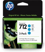 Tri-Pack Original HP Cyan, nr.712, pentru DesignJet Studio 24|Studio 36|T230|T250|T630|T650, 29ml