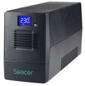 UPS Spacer Line Int. cu management, LCD,  2000VA/  1200W, AVR, 4 x socket Schuko, display LCD, 2 x baterie 12V/9Ah, conector USB, combo RJ11/RJ45, bateria are 12 luni garantie