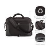 Wenger, XE Brief 16, 16 inch Laptop Briefcase with Tablet Pocket, Black