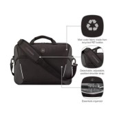 Wenger, XE Compact Brief 16, 16 inch Laptop Briefcase with Tablet Pocket, Black